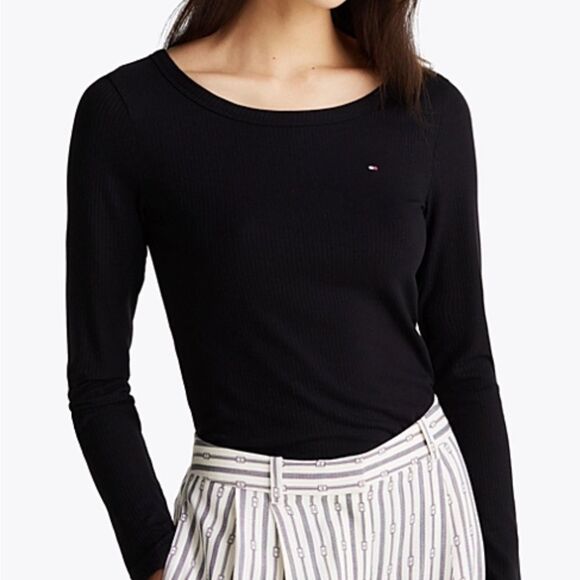 Tommy Hilfiger Womens Coral and Black Logo LongSleeve Ts Size XL (both included) - Picture 3 of 7